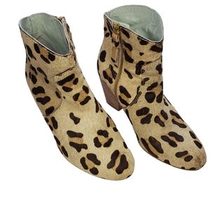Boden Leopard Animal Print Calf Hair Ankle Booties